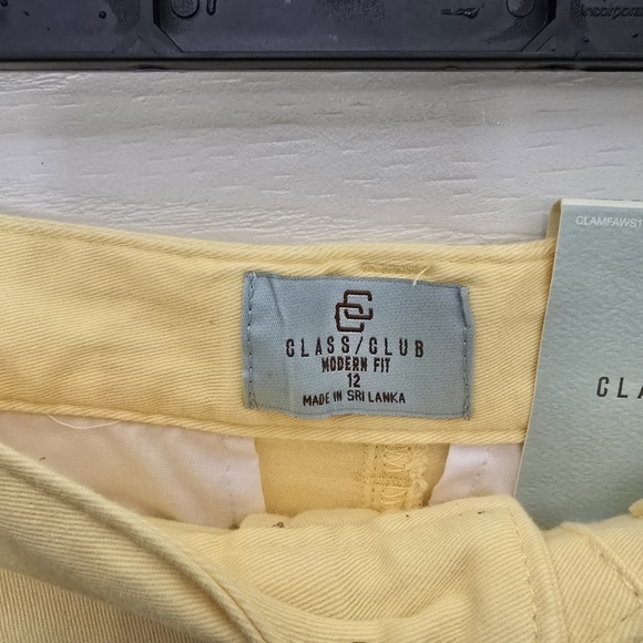 Class Club Boys Modern Fit Yellow Bermuda Straight Shorts 12 Large Pants Cotton - Picture 5 of 5